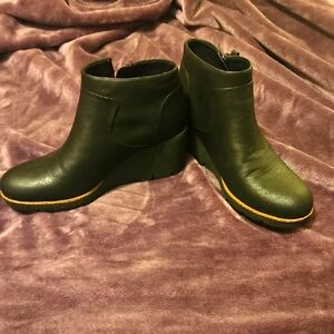 Black Wedge Ankle Boots